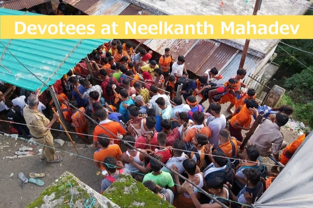 Devotees at Neelkanth Mahadev Temple during Maha Shivratri
