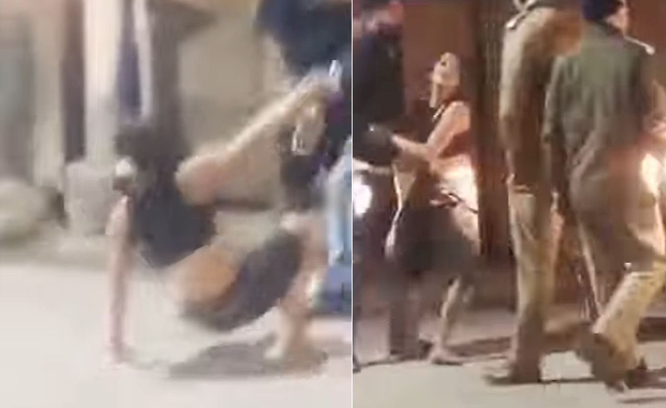 तपोवन बाजार में शराब के नशे में युवती का उत्पात, पुलिस ने किया चालान