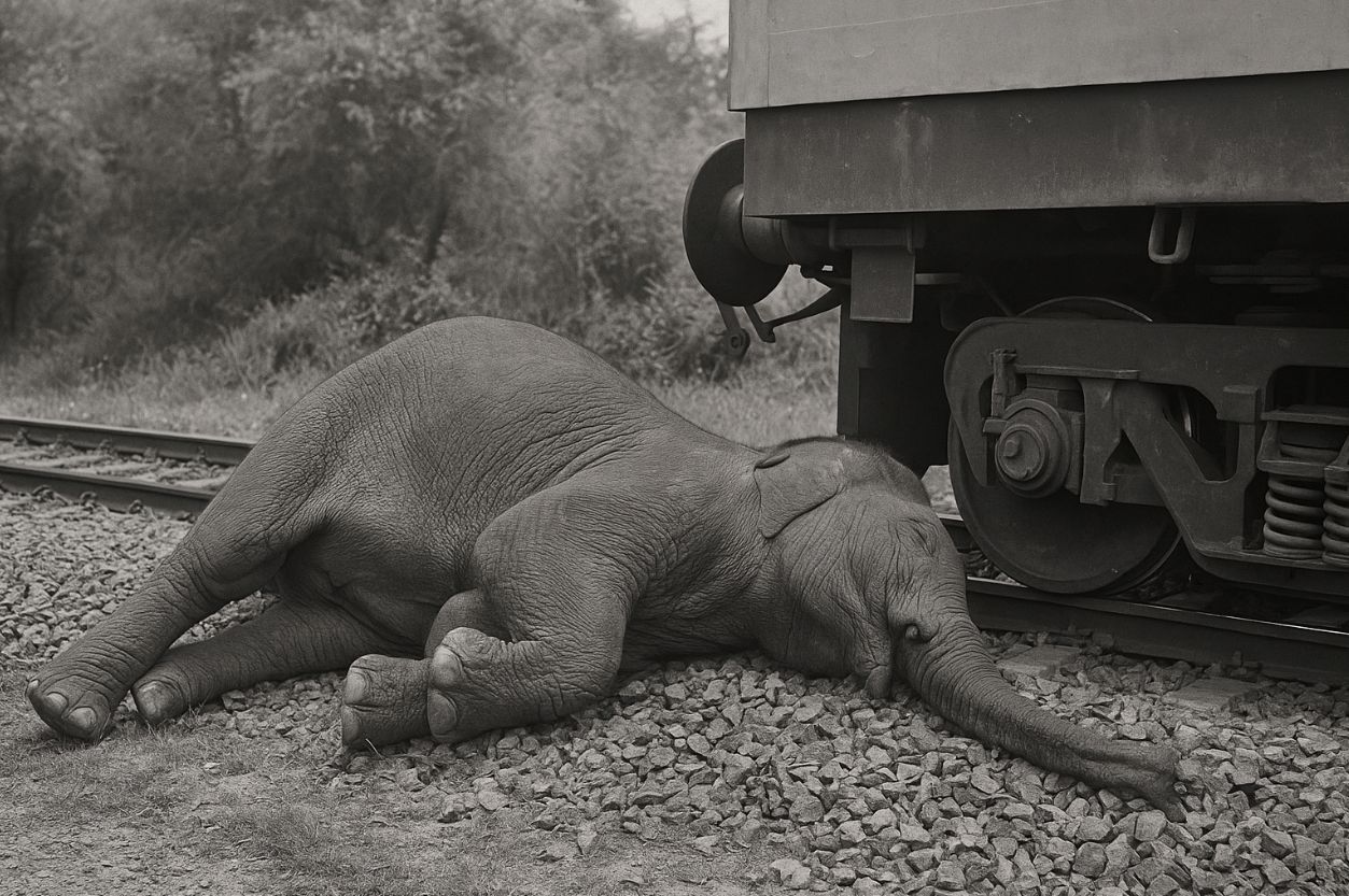 रेल हादसों में हाथियों की लगातार मौतें, वन विभाग–रेलवे तालमेल पर सवाल 1 राजाजी टाइगर रिजर्व, हाथी शावक मौत, ट्रेन हादसा, दून एक्सप्रेस, हरिद्वार समाचार, वन विभाग जांच