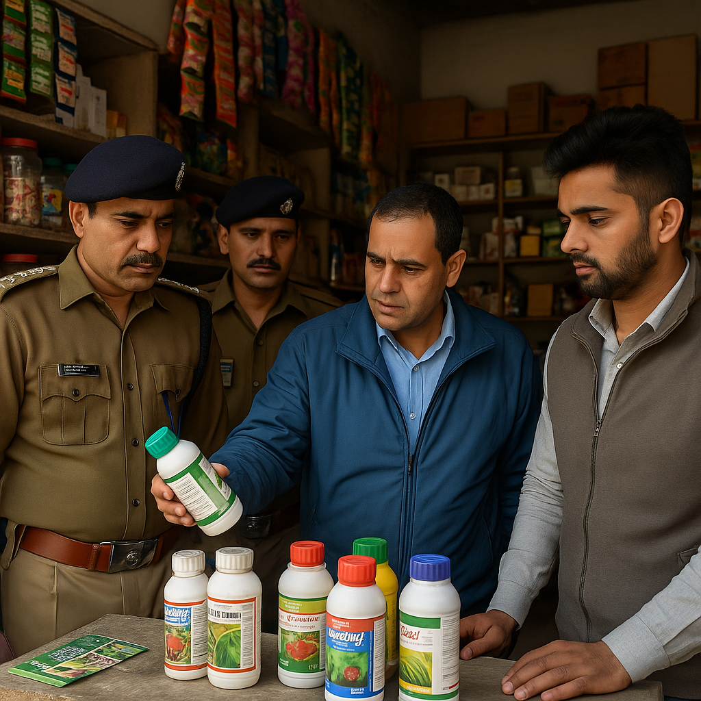 यमकेश्वर में पुलिस–स्वास्थ्य विभाग की संयुक्त चेकिंग, प्रतिबंधित कीटनाशकों पर सख्ती 1 कांडी–भृगुखाल बाजारों में प्रतिबंधित कीटनाशकों की चेकिंग, दुकानदारों को सख्त निर्देश