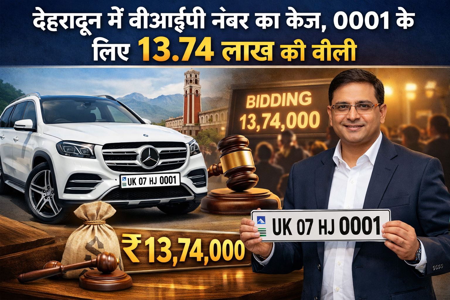 देहरादून में वीआईपी नंबर का क्रेज, 0001 के लिए 13.74 लाख की बोली 1 देहरादून में वीआईपी नंबर का क्रेज