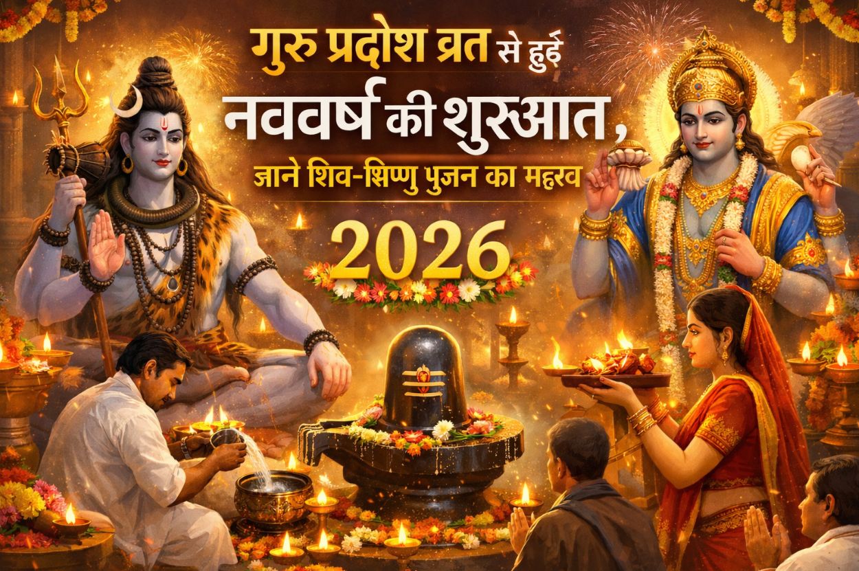गुरु प्रदोष व्रत से हुई नववर्ष की शुभ शुरुआत, जानें शिव-विष्णु पूजन का महत्व 1 गुरु प्रदोष व्रत और नववर्ष का संयोग, आस्था और शुभ फल का विशेष योग
