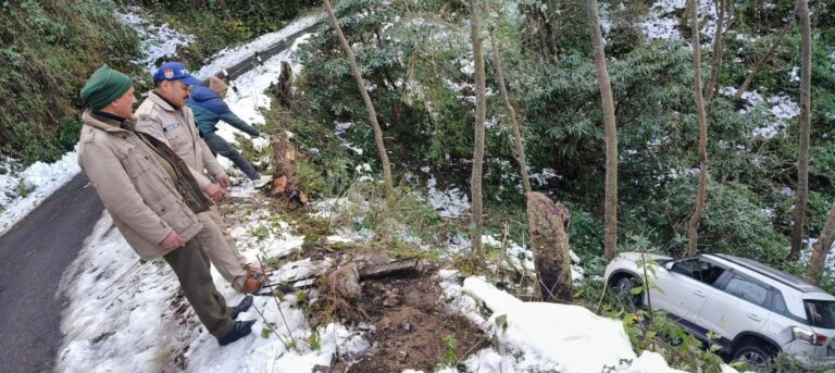 मल्ली धौली–पनेट मार्ग पर कार दुर्घटना, श्रद्धालुओं की जान बाल-बाल बची