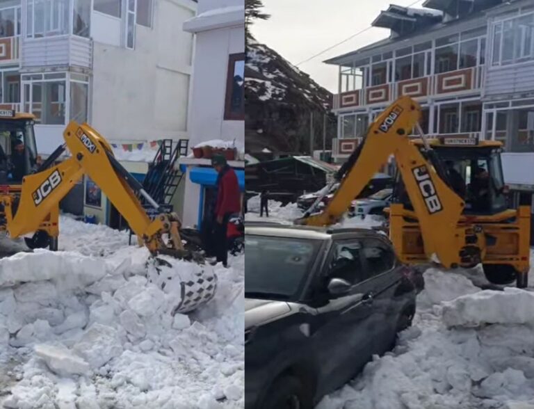 लोखंडी में भारी बर्फबारी, 80 पर्यटक फंसे | सड़क खुलते ही सुरक्षित वापसी