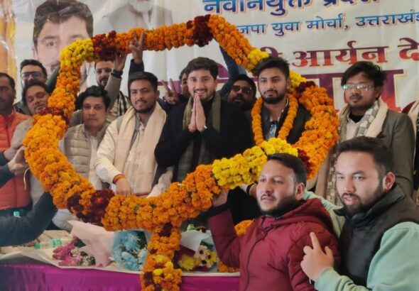 मसूरी में भाजपा युवा मोर्चा का जोश | आर्यन देव उनियाल का भव्य स्वागत