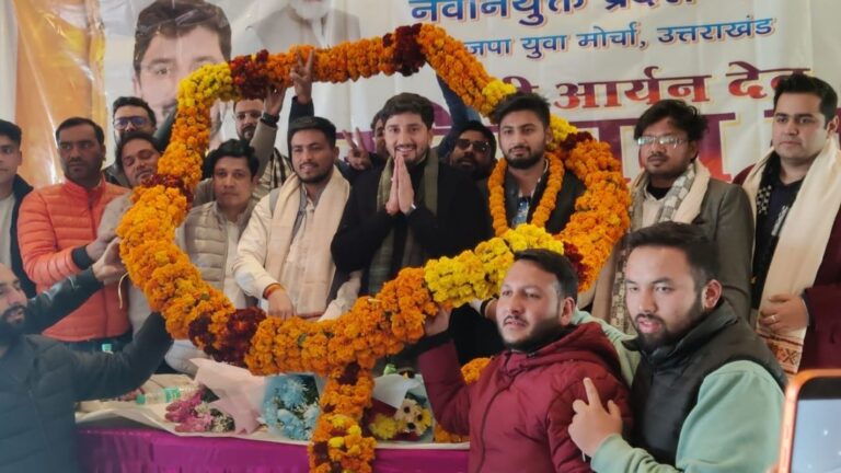 मसूरी में भाजपा युवा मोर्चा का जोश | आर्यन देव उनियाल का भव्य स्वागत