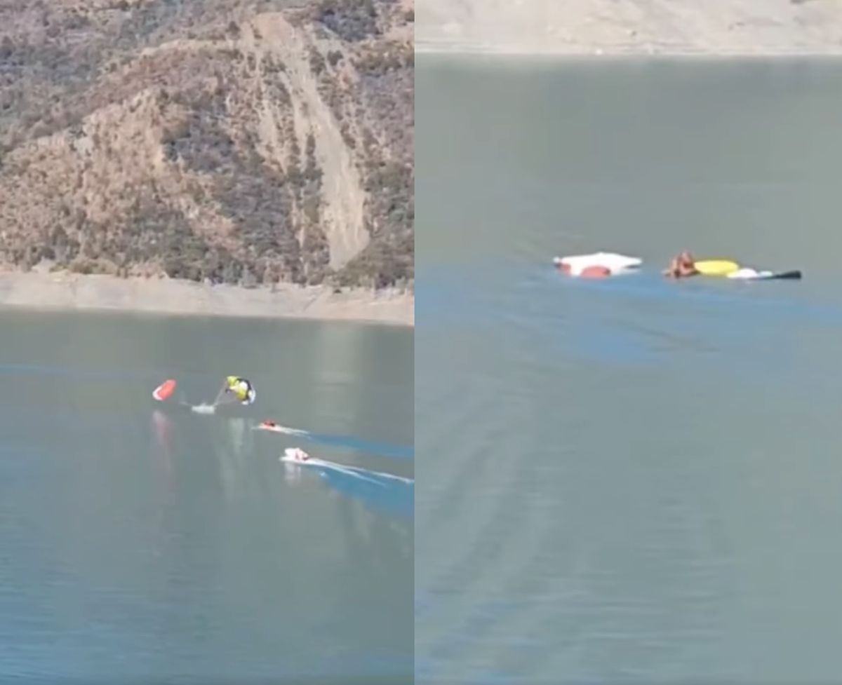 टिहरी झील में पैराग्लाइडर गिरे
