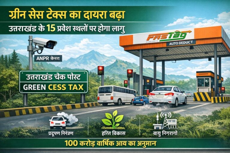 उत्तराखंड में ग्रीन सेस टैक्स का विस्तार, इन चेकपोस्टों पर शुरू ट्रायल