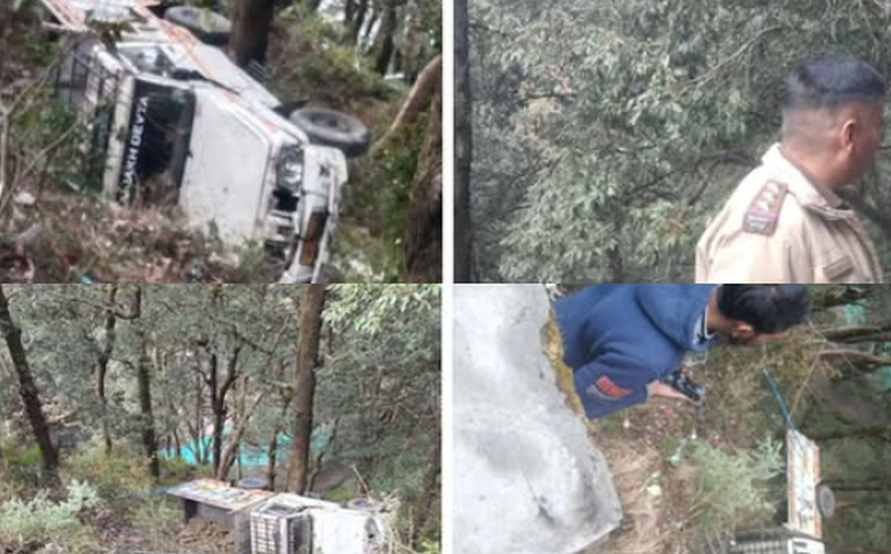 मसूरी की पहाड़ी सड़क पर फिर हादसा, वाहन रेलिंग तोड़कर खाई में गिरा